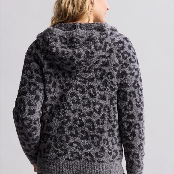 Barefoot Dreams Leopard Print Hoodie - Graphite / Carbon - Picture 2 of 5